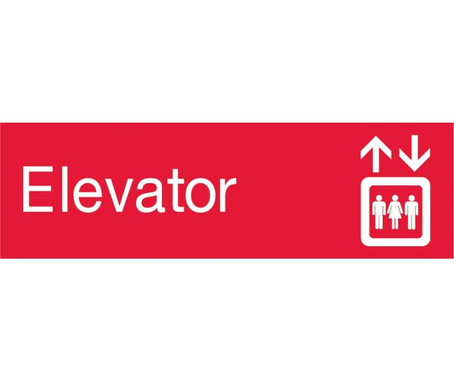 Engraved - Elevator - Graphic - 3X10 - Red - 2Ply Plastic - EN11R