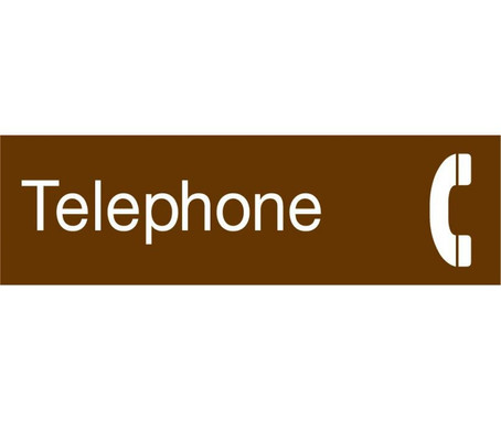 Engraved - Telephone (Graphic) - 3X10 Brown - 2 Ply Graphic - EN23BN