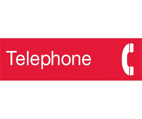 Engraved - Telephone - Graphic - 3X10 - Red - 2Ply Plastic - EN23R