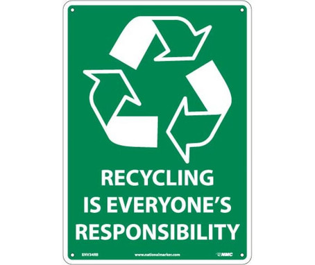(Graphic)Recycling Is Everyone'S Responsibility - 14X10 - Rigid Plastic - ENV34RB