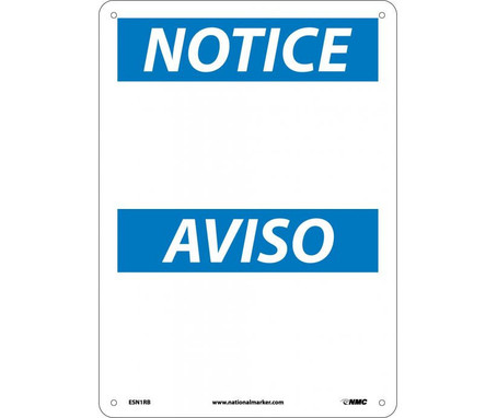 Notice: (Blank) (Bilingual) - 14X10 - Rigid Plastic - ESN1RB