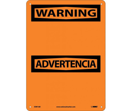 Warning Advertencia Blank - Bilingual - 14X10 - .040 Alum - ESW1AB