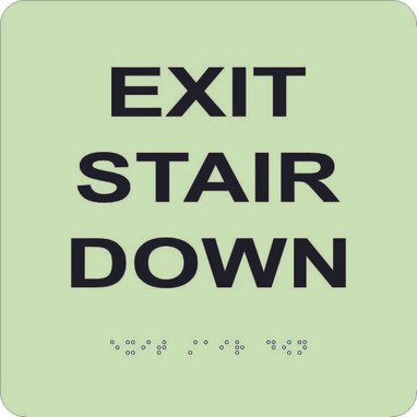 Exit Stair Down - 8X8 - Glow Ada - GADA105BK
