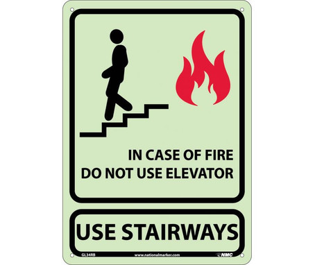 In Case Of Fire Do Not Use - 14X10 - Glow Rigid - GL34RB
