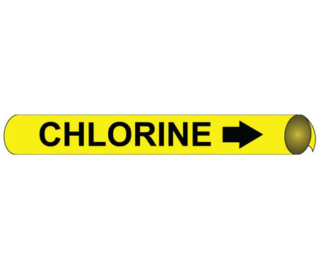 Pipemarker Strap-On - Chlorine B/Y - Fits Over 10" Pipe - H4016