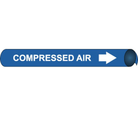 Pipemarker Strap-On - Compressed Air W/B - Fits Over 10" Pipe - H4022