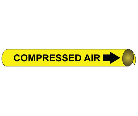 Pipemarker Strap-On - Compressed Air B/Y - Fits Over 10" Pipe - H4023