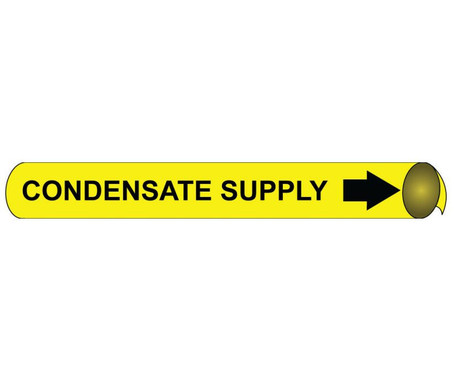 Pipemarker Strap-On - Condensate Supply B/Y - Fits Over 10" Pipe - H4027