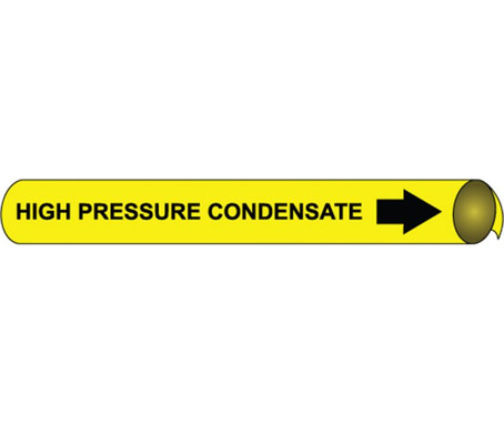 Pipemarker Strap-On - High Pressure Condensate B/Y - Fits Over 10" Pipe - H4058