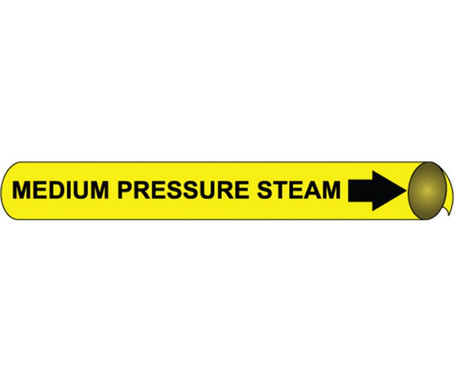 Pipemarker Strap-On - Medium Pressure Steam B/Y - Fits Over 10" Pipe - H4072