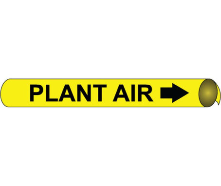 Pipemarker Strap-On - Plant Air B/Y - Fits Over 10" Pipe - H4081