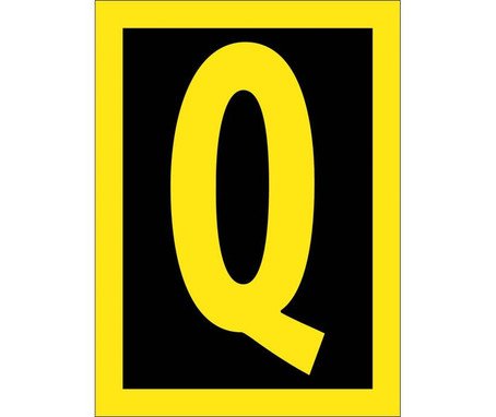 Letter - Q - 1.5 High Visibility Yellow Black - PS Vinyl - HIL15Q