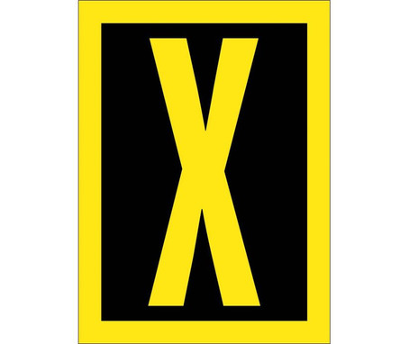 Letter - X - 1.5 High Visibility Yellow Black - PS Vinyl - HIL15X