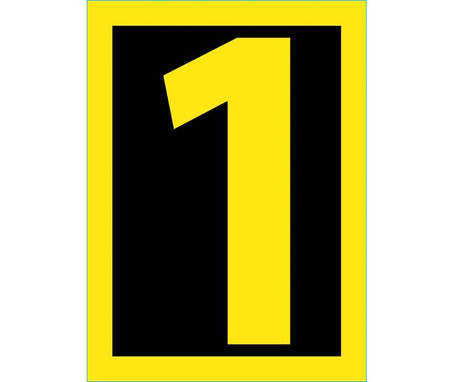 Number - 1 - 1.5 High Visibility Yellow Black - PS Vinyl - HIN151