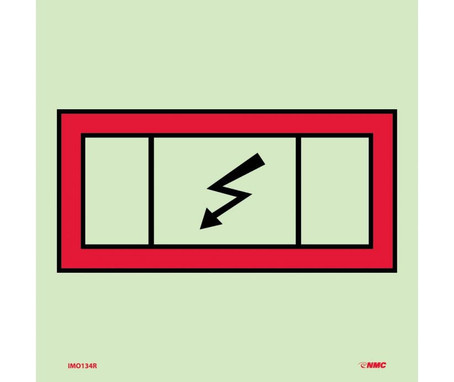 Imo - Symbol - Emergency Switchboard - 6X6 - Glow Rigid Laminated - IMO134R