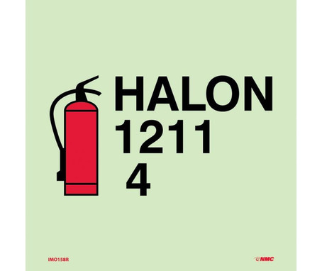 Imo - Symbol - Fire Extinguisher Halon - 6X6 - Glow Rigid Laminated - IMO158R