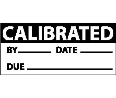 Inspection Label - Calibrated - Blk/Wht - 1X2 1/4 - PS Vinyl (27 Labels) - INL2