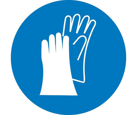 Label - Graphic For Wear Hand Protection - 4In Dia - PS Vinyl - ISO404AP
