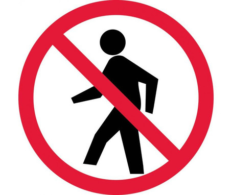 Label - Graphic For No Pedestrians - 4In Dia - PS Vinyl - ISO432AP