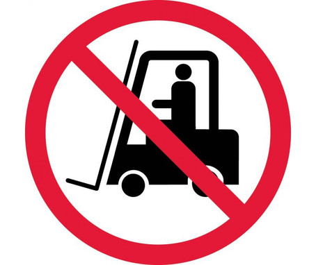 Label - Graphic For No Industrial Trucks - 4In Dia - PS Vinyl - ISO433AP