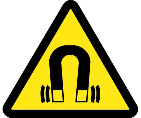 Label - Graphic For Strong Magnetic Field Hazard - 4In Dia - PS Vinyl - ISO458AP