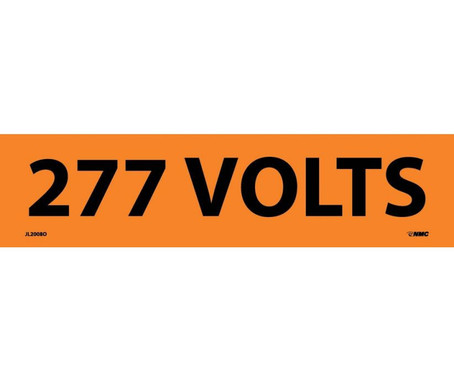 Voltage Marker - PS Vinyl - 277 Volts - 2 1/4X9 - JL2008O