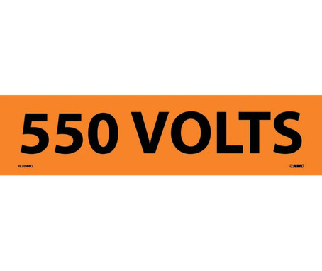 Electrical Markers - 550 Volts - 2.25X9 - PS Vinyl - Pack of 25 - JL2044O