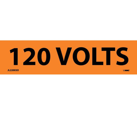 Voltage Marker - PS Vinyl - 120 Volts - 1 1/8X4 1/2 - JL22003O