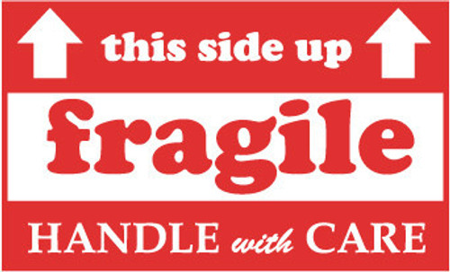 Labels - This Side Up Fragile.....3 X 5 - PS Paper - 500/Rl - LR08AL