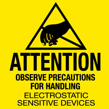Labels - Shipping And Packing - Attention Observe Precautions For Handling Electrostatic Sensitive Devices - 4X4 - PS Paper - 500/Roll - LR17AL