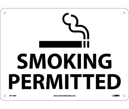 Smoking Permitted - Graphic - 14X20 - Rigid Plastic - M116RC