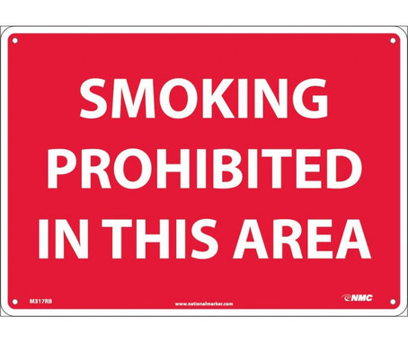 Smoking Prohibited In This Area - 10X14 - Rigid Plastic - M317RB