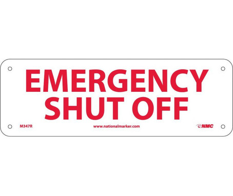 Emergency Shut Off - 4X12 - Rigid Plastic - M347R