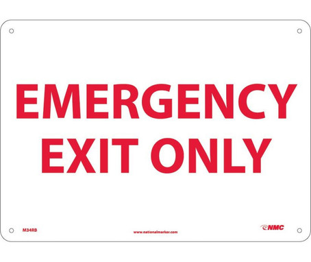 Emergency Exit Only - 10X14 - Rigid Plastic - M34RB