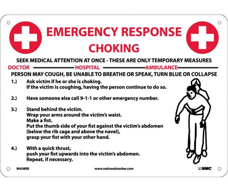 Choke Emergency Response - 10X14 - Rigid Plastic - M458RB