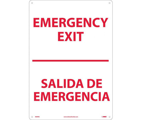 Emergency Exit Bilingual - 20X14 - Rigid Plastic - M699RC