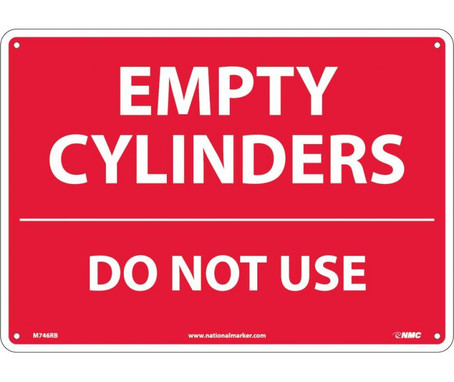 Empty Cylinders Do Not Use - 10X14 - Rigid Plastic - M746RB