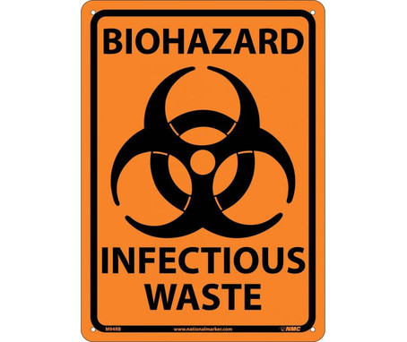 Biohazard Infectious Waste - 10X14 - Rigid Plastic - M94RB