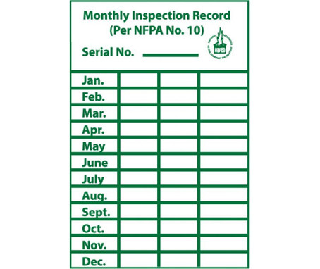 Labels - Monthly Inspection Record - 3"X2" - PS Paper - 100/Rl - ML1