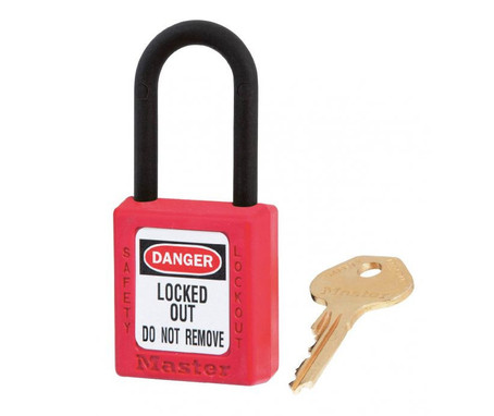 Padlock - Dielectric - Red - 1 1/2"W 1 3/4"H Body - 1 1/2" Shackle Clearance - MP406R