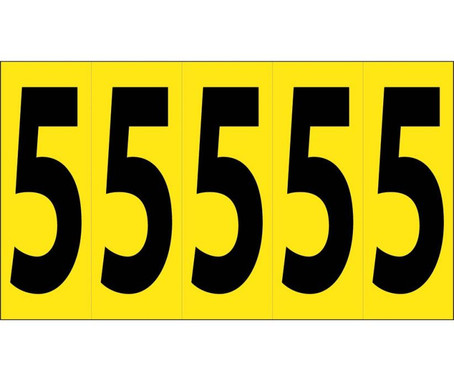 Number Card - 4" 5 (5 Numbers/Card) - PS Cloth - NPS75