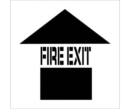 Stencil - Fire Exit - 24X24 - Graphic - .060 Plastic - PMS228