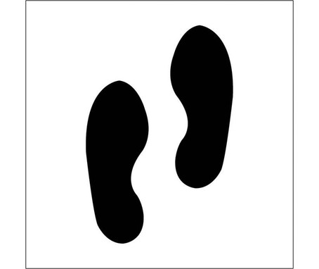 Stencil - Foot Prints - Graphic - 24X24 - .060 Plastic - PMS229