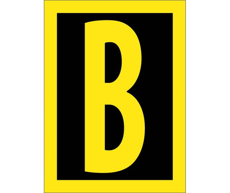 Letter - B - 1.5 Reflective Yellow Black - PS Vinyl - RL15B