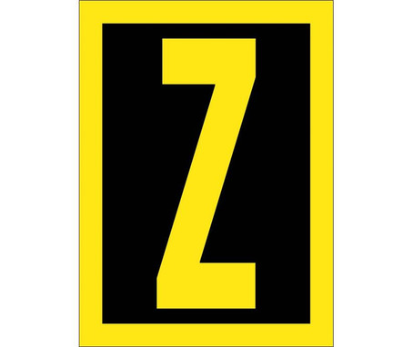 Letter - Z - 1.5 Reflective Yellow Black - PS Vinyl - RL15Z