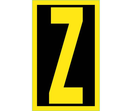 Letter - Z - 2.5 Reflective Yellow Black - PS Vinyl - RL25Z