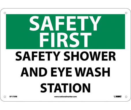 Safety First - Safety Shower And Eye Wash Station - 10X14 - Rigid Plastic - SF175RB
