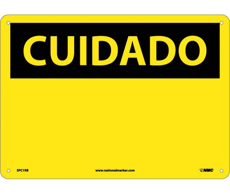 Cuidado - (Blank) - (Spanish) - 10X14 - Rigid Plastic - SPC1RB