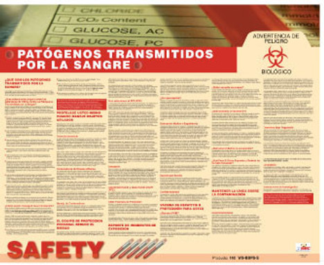 Poster - Bloodbourne Pathogens - Spanish - 24X30 - SPPST005