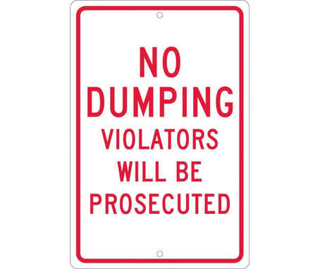 No Dumping Violators Will Be Prosecuted - 18X12 - .063 Alum - TM140H
